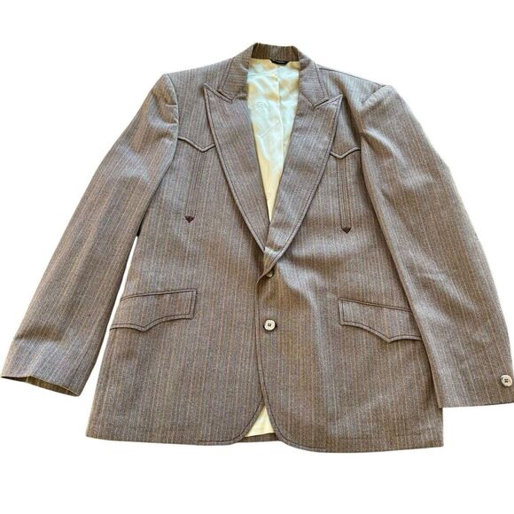 Lasso Western Wear Other - Lasso Western Suit Jacket Mens 44 Custom Vtg 70s Blazer Rockabilly Sport Coat